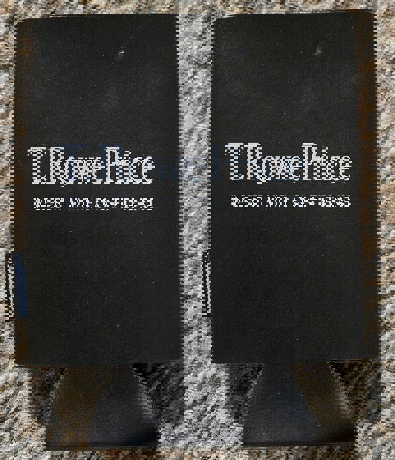 T Rowe Price "Invest With Confidence" Black Can Koozie