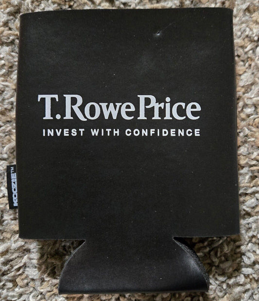 T Rowe Price "Invest With Confidence" Black Can Koozie