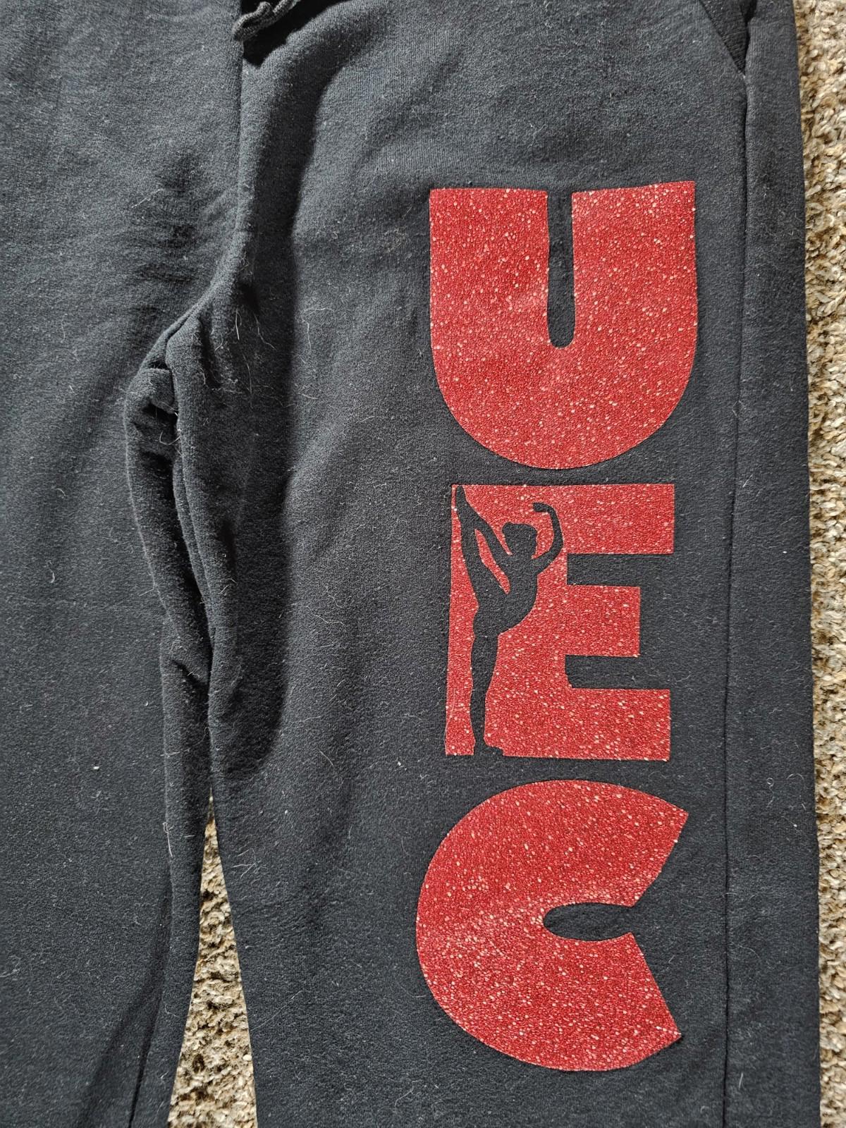 UEC Dance sweat pants Black Red Glitter