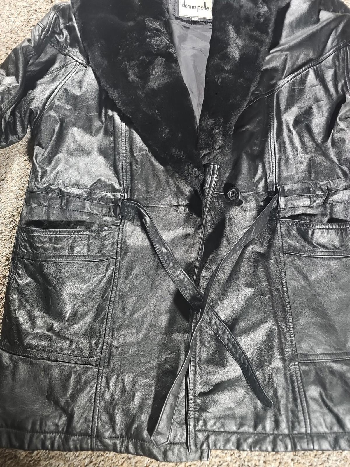 donna pelle black leather Hooded Belted jacket