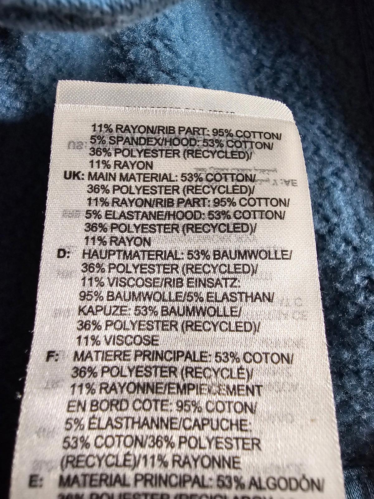 Adidas All Over Print blue Pullover Hoodie Sweatshirt Mens L