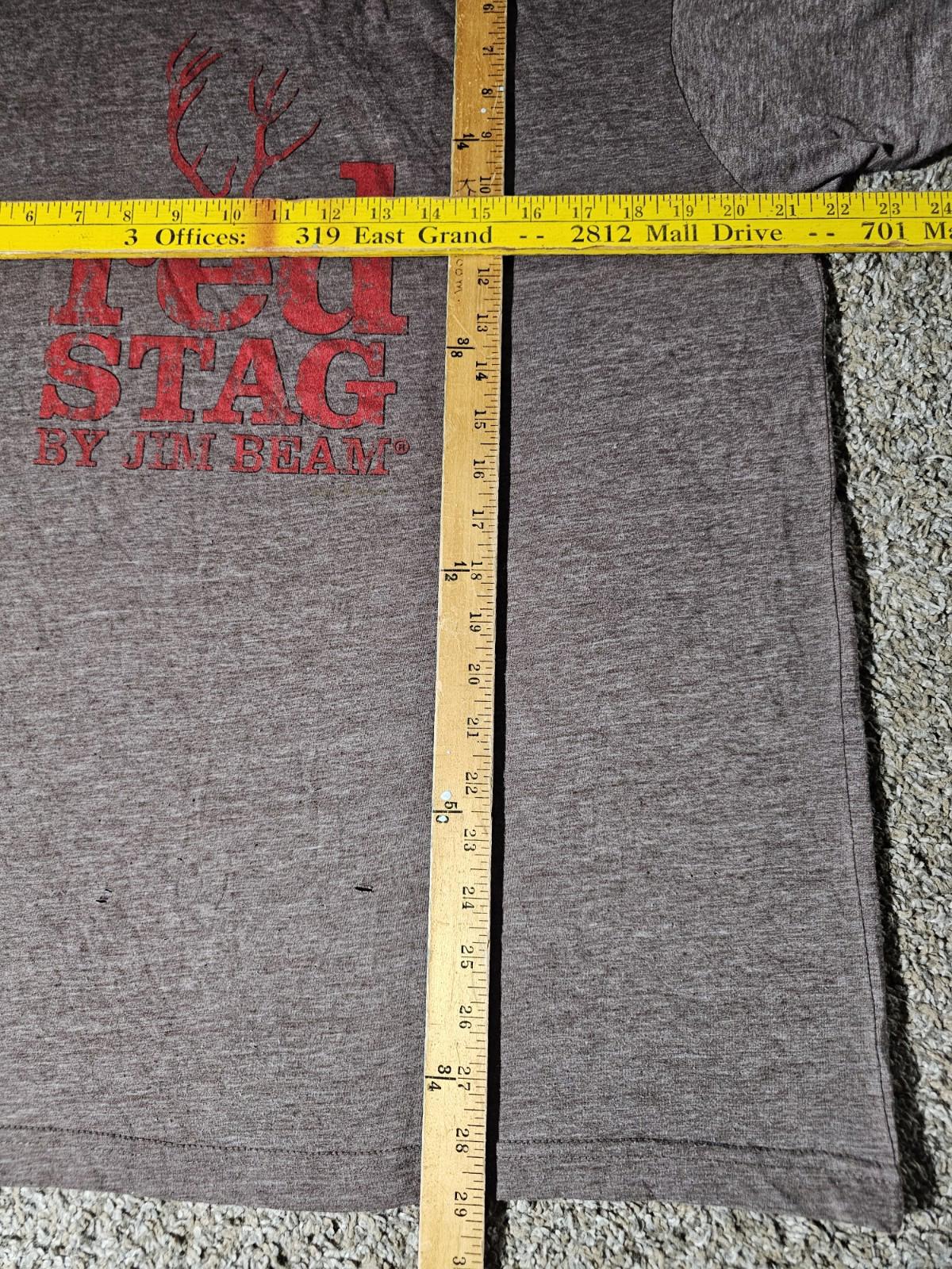 Jim Beam Red Stag Bourbon TShirt Mens Holes SEE MEASUREMENTS