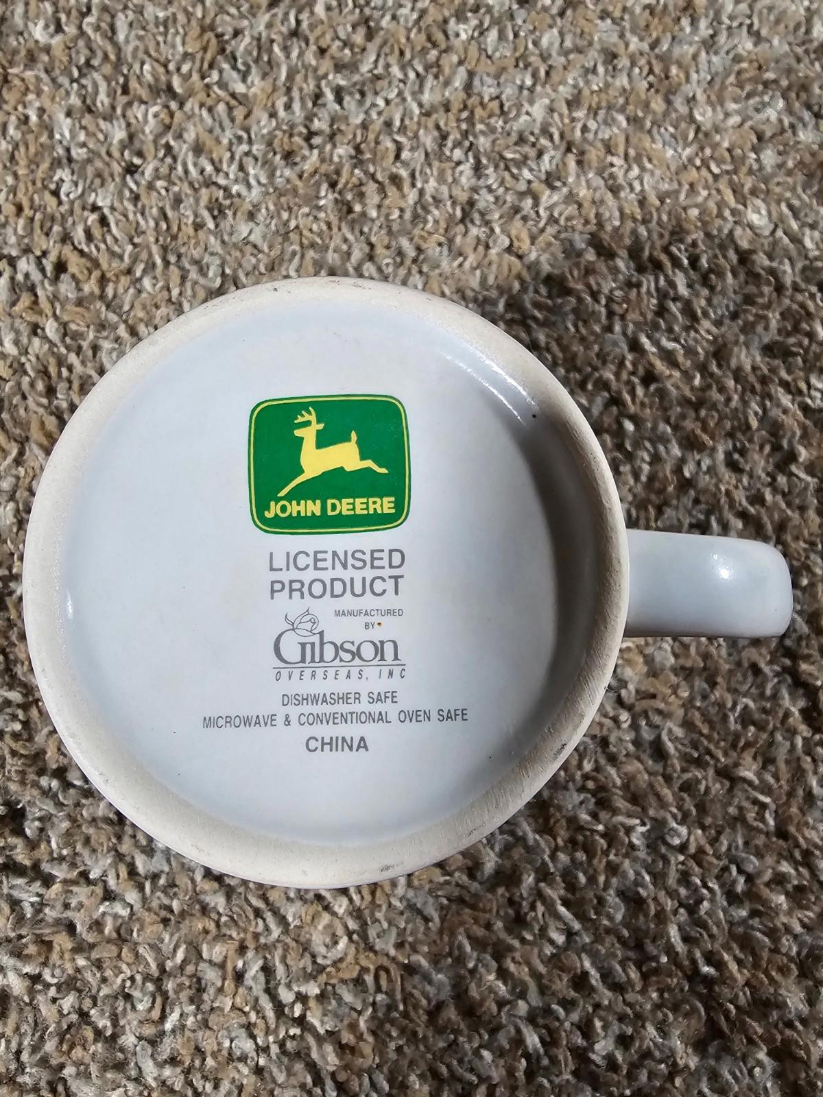 JOHN DEERE Farm Tractor "REINDEER CULTIVATOR" Logo Gibson Brand Coffee CUP / MUG