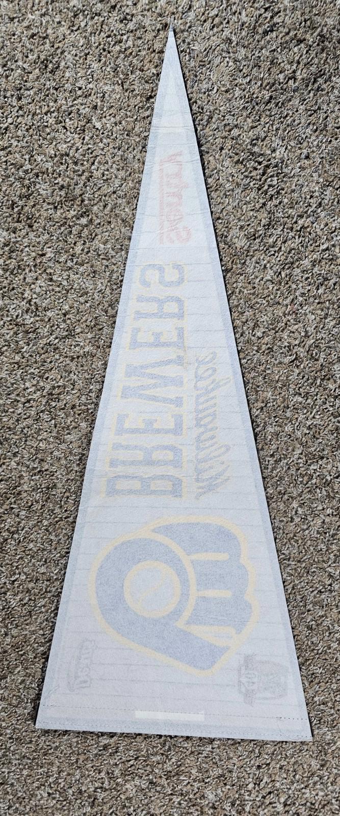 2010 Blue White Milwaukee Brewers Wincraft Pennant - creases