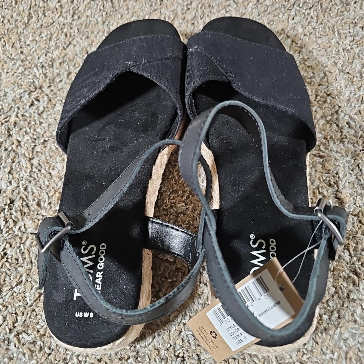 Toms Wear Good ABBY US9 Woven Buckle Flats