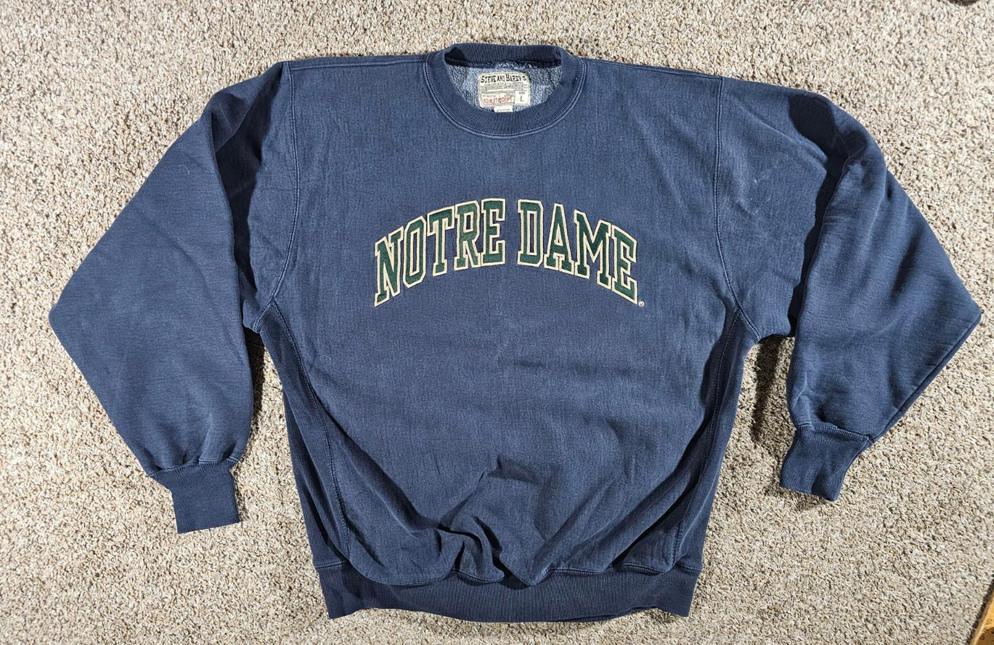Vintage Steve & Barrys NOTRE DAME Sweater Blue Large