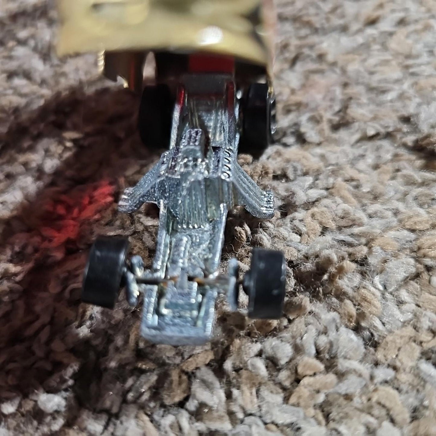 Gold Hot wheels Drag Racing Car Mattel 1977 Flip Up Hood