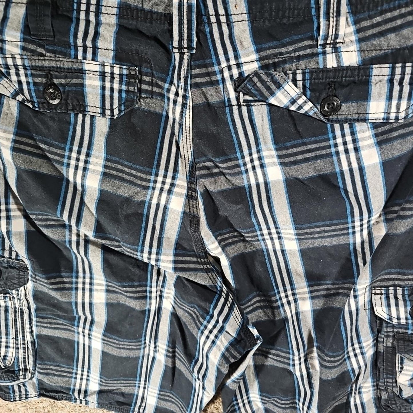 Lee dungarees cargo shorts men's 38x11 plaid preppy outdoor