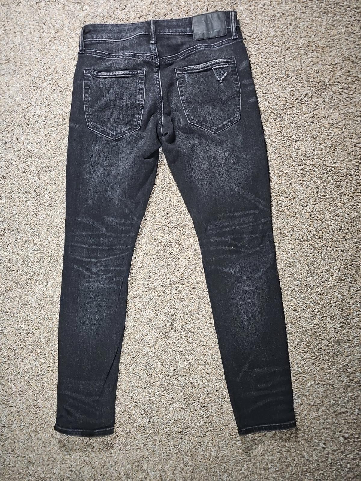 American Eagle Jeans Men's 28x30 Black Airflex+ Distressed