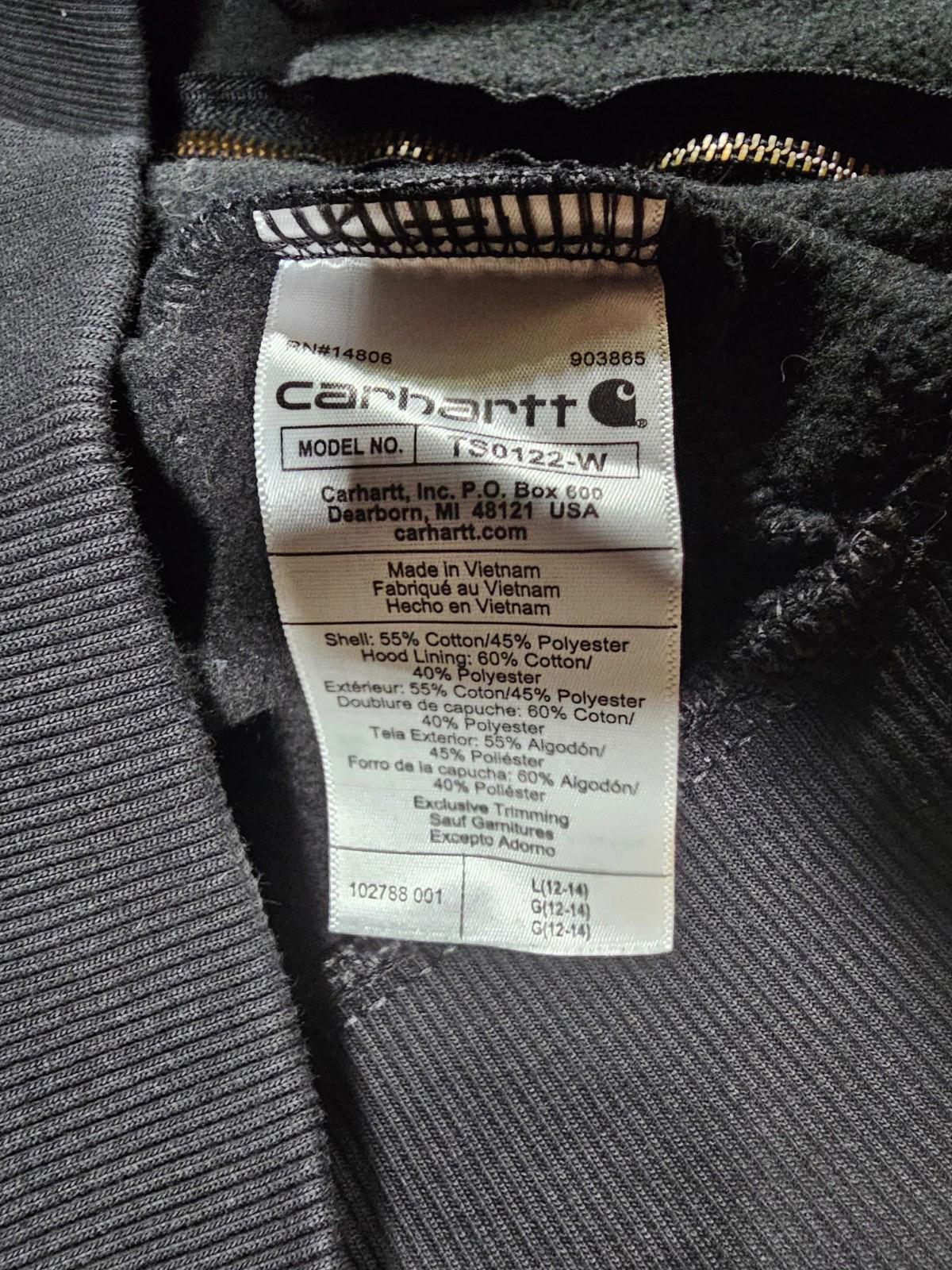 carhartt fullzip hoodie L 12-14 Malcolm Look to the Blue