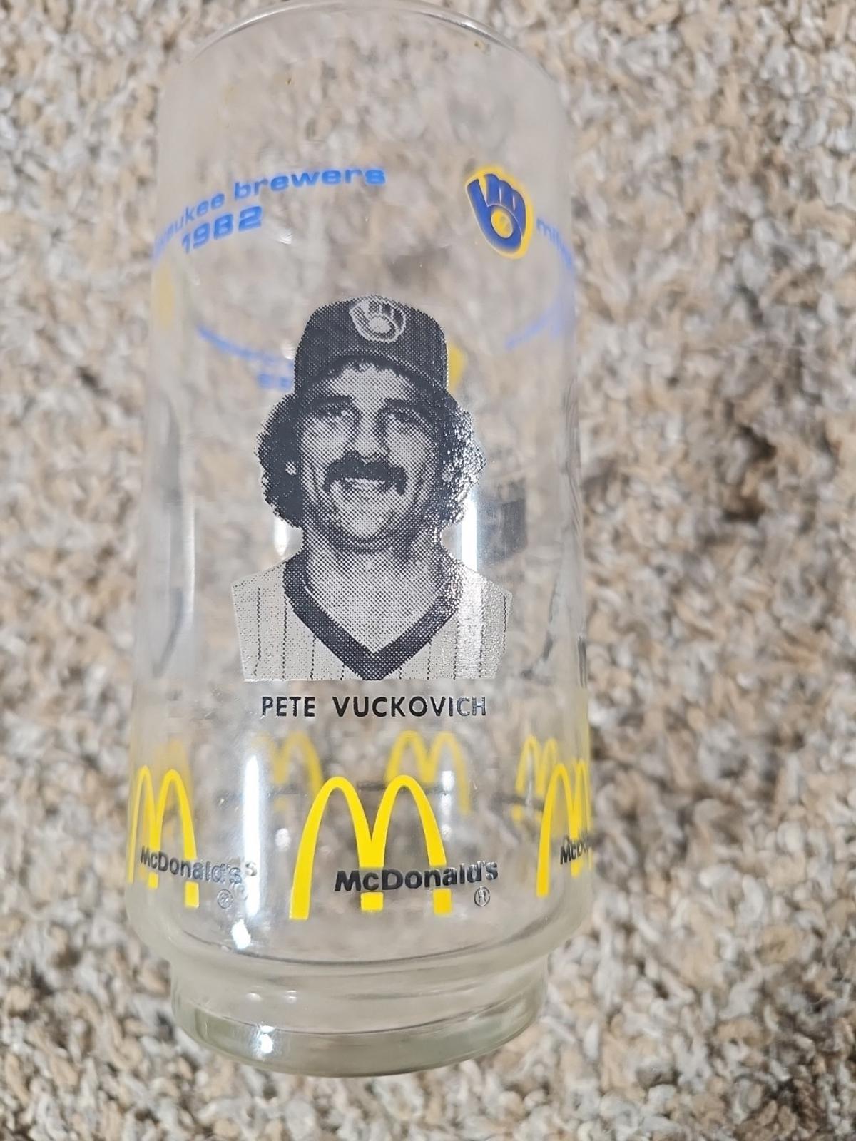1982 MILWAUKEE BREWERS McDonald's Glass---PAUL MOLITOR & PETE VUCKOVICH