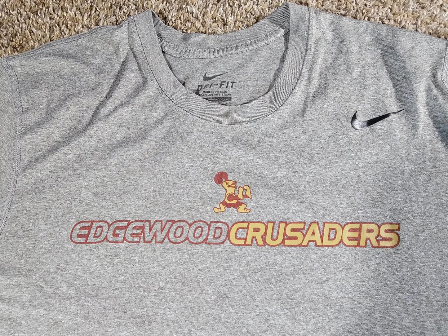 Edgewood Crusaders Nike DriFit tshirt Large Gray