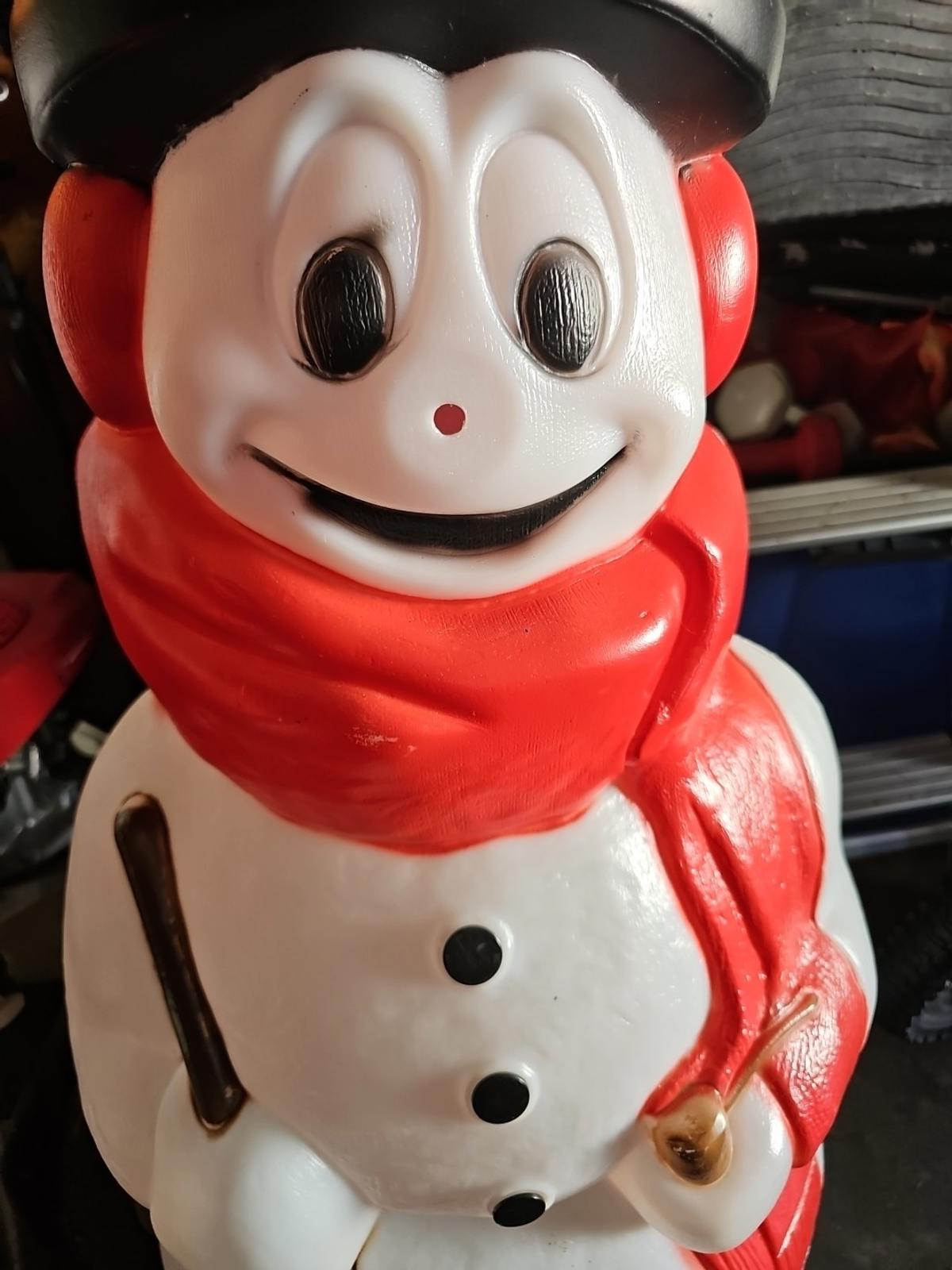 Frosty the Snowman Blow Mold General Foam Plastics Vintage 42" MISSING NOSE