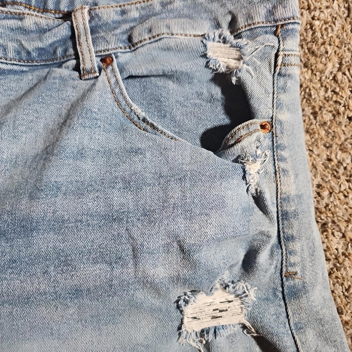 Vanilla Star 20W Distressed Blue Jeans Shorts