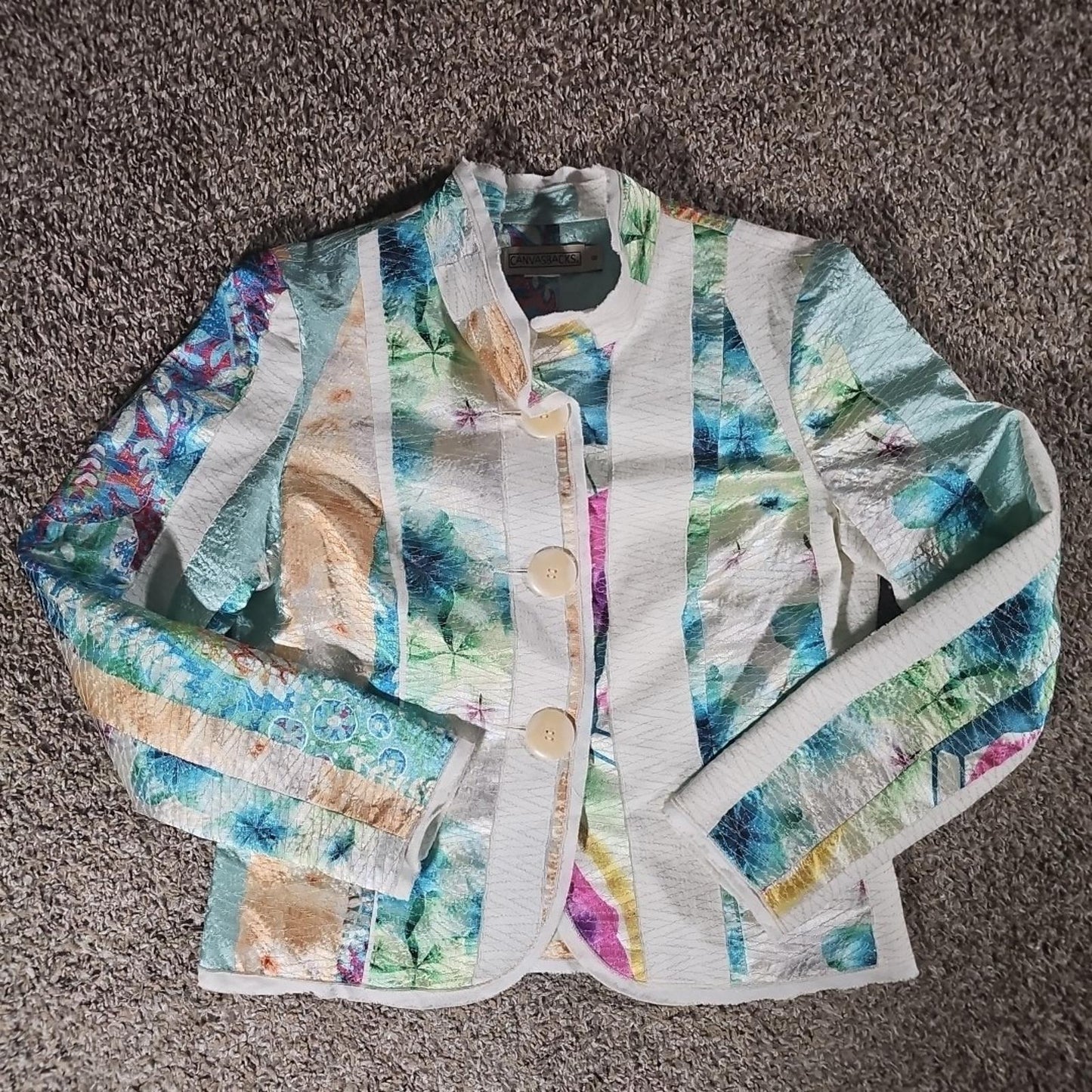 Canvasbacks Sz 8 Floral Coral Blazer