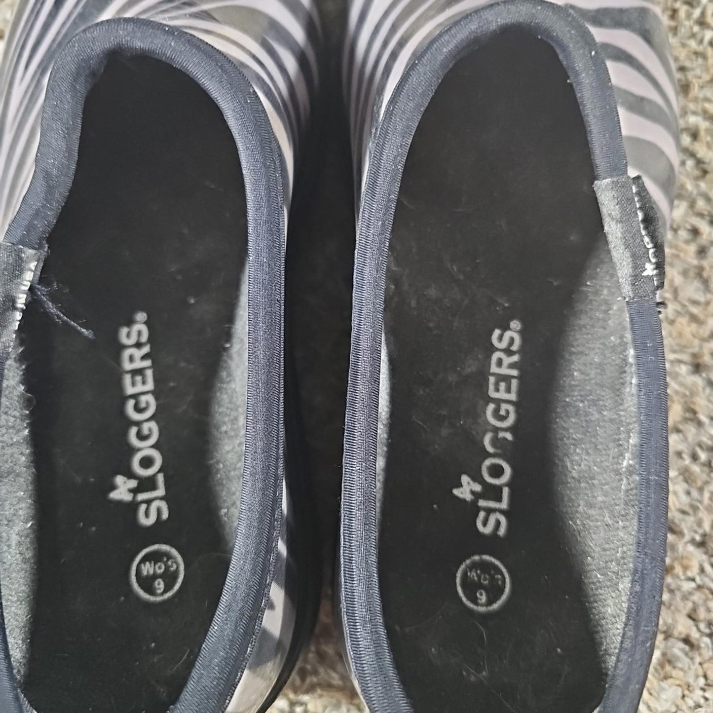 Sloggers Zebra Striped Made In USA Sz 9 Slip On Shoes