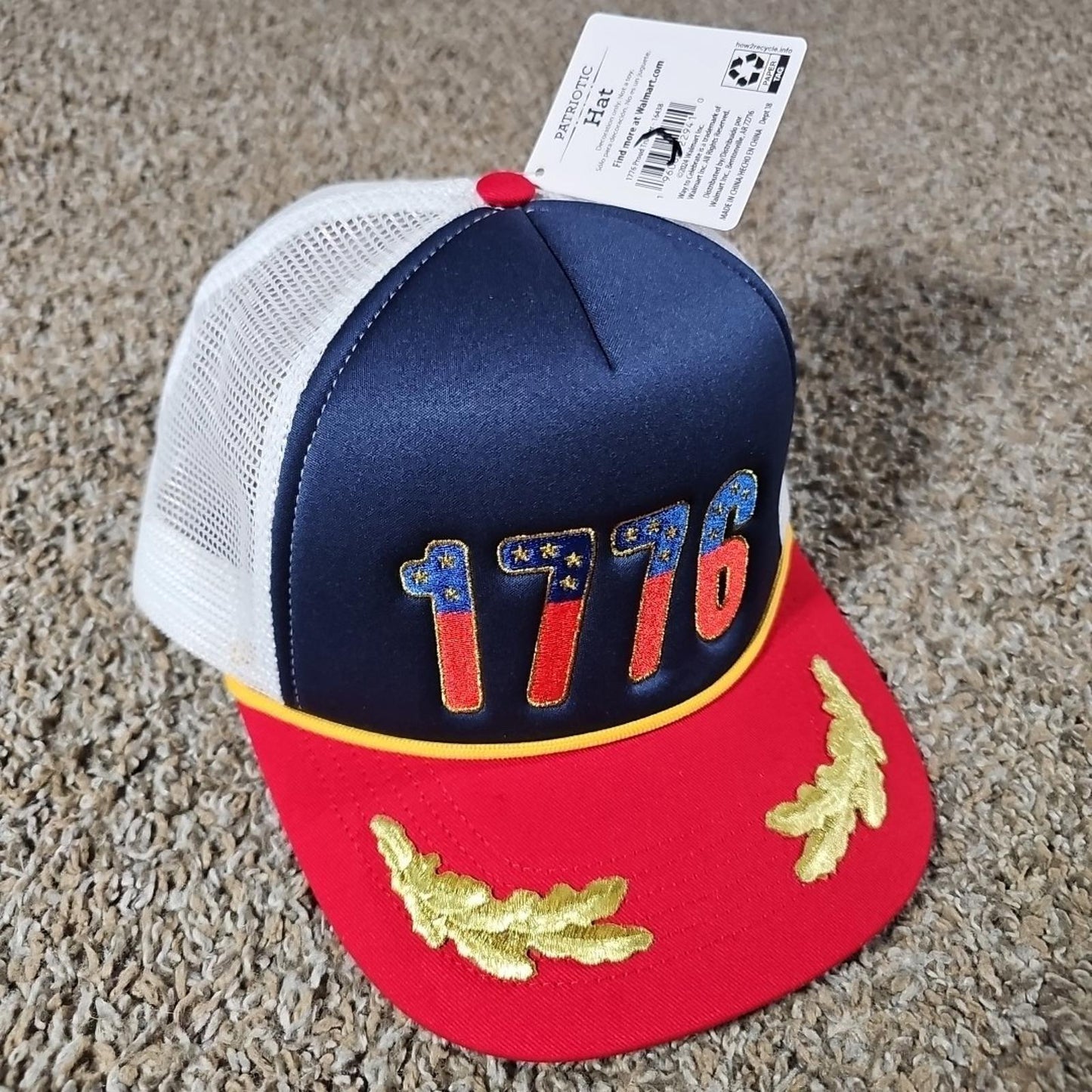 Patriotic 1776 4th Of July Hat Adult SnapBack Trucker Mesh