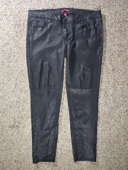 Ladies Bongo Sz 17 Black Stretch Skinny "Snakeskin" Pants
