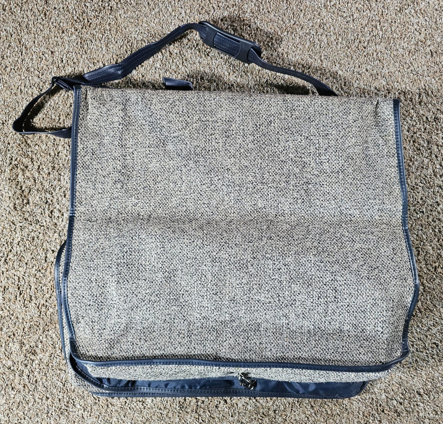 Vintage PIERRE CARDIN Garment Bag Luggage Hanging Suit Tweed