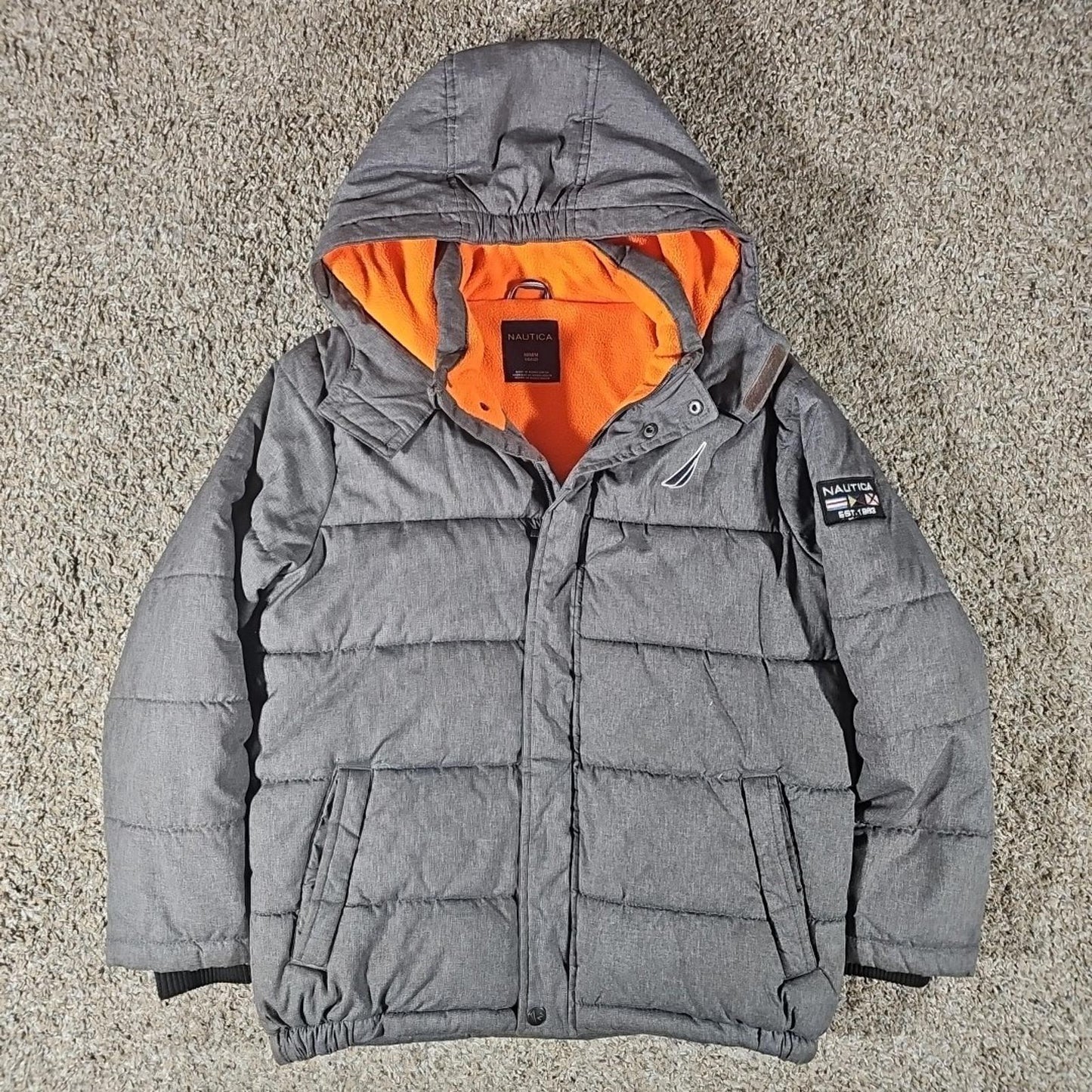 Nautica Boys Winter Coat puffer Jacket Sz M 10/12 heavy