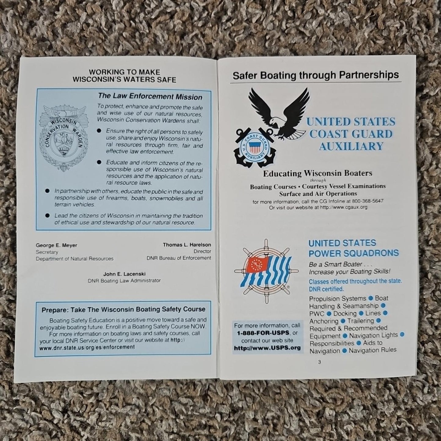 2000 wisconsin Boating regulations pamphlet