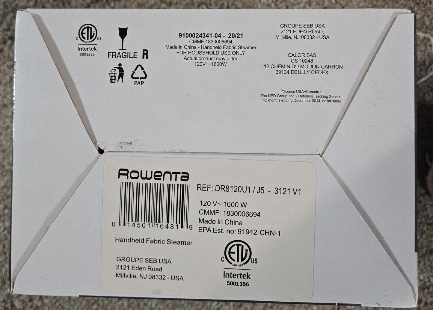 ROWENTA DR81 X-Cel Steam +1600watts  Handheld Steamer