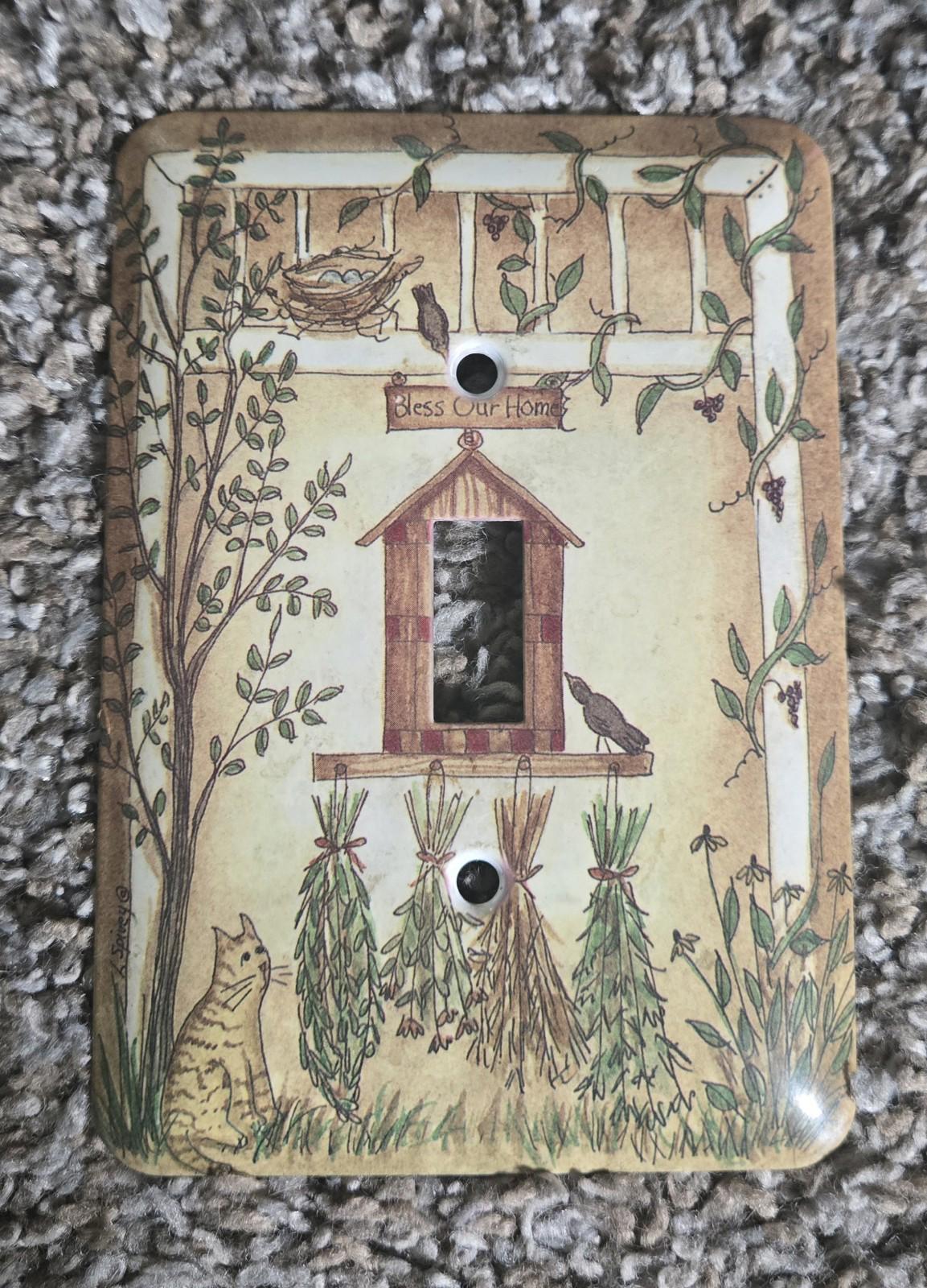 Country Cottage Bless This Home Light Switch Cover