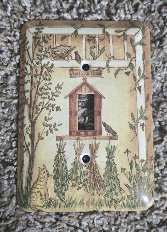 Country Cottage Bless This Home Light Switch Cover