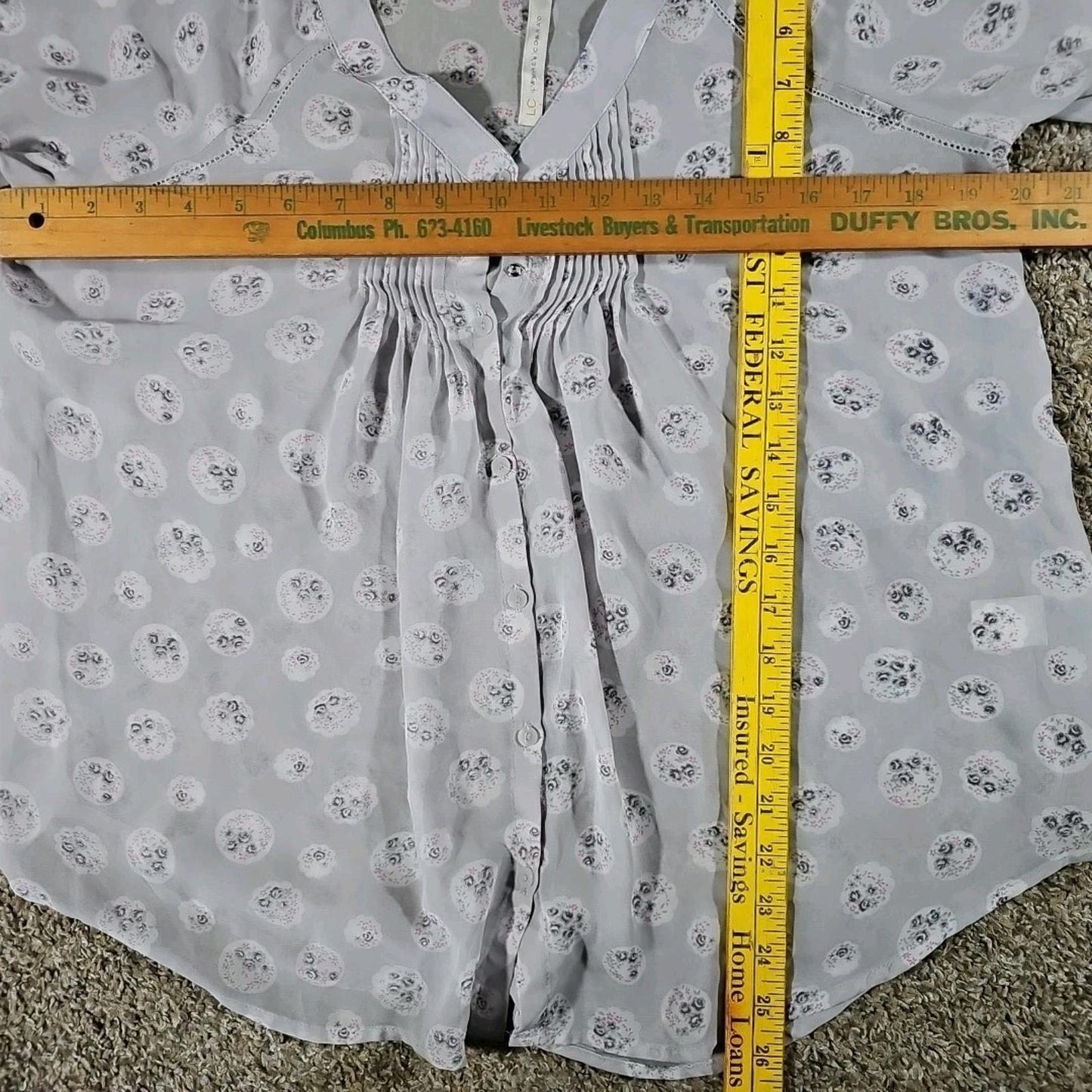 LC Lauren Conrad Sheer Blouse Floral M