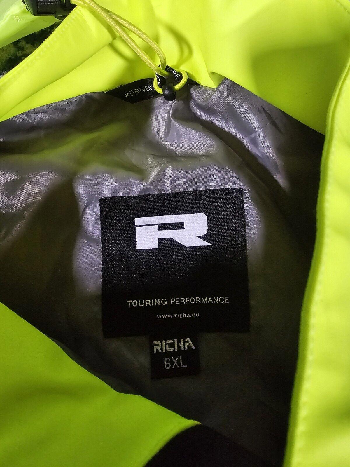 Richa Rain stretch jacket Hi Vis Riding Motorcycle 6XL NWT