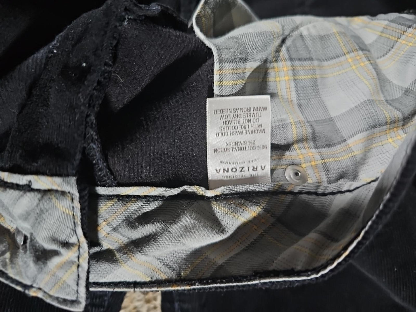 Arizona Jeans Corduroy Black Pants Sz 11 34x31