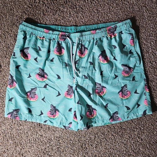 No Boundaries 3XL Sharks Donuts Swim Trunks