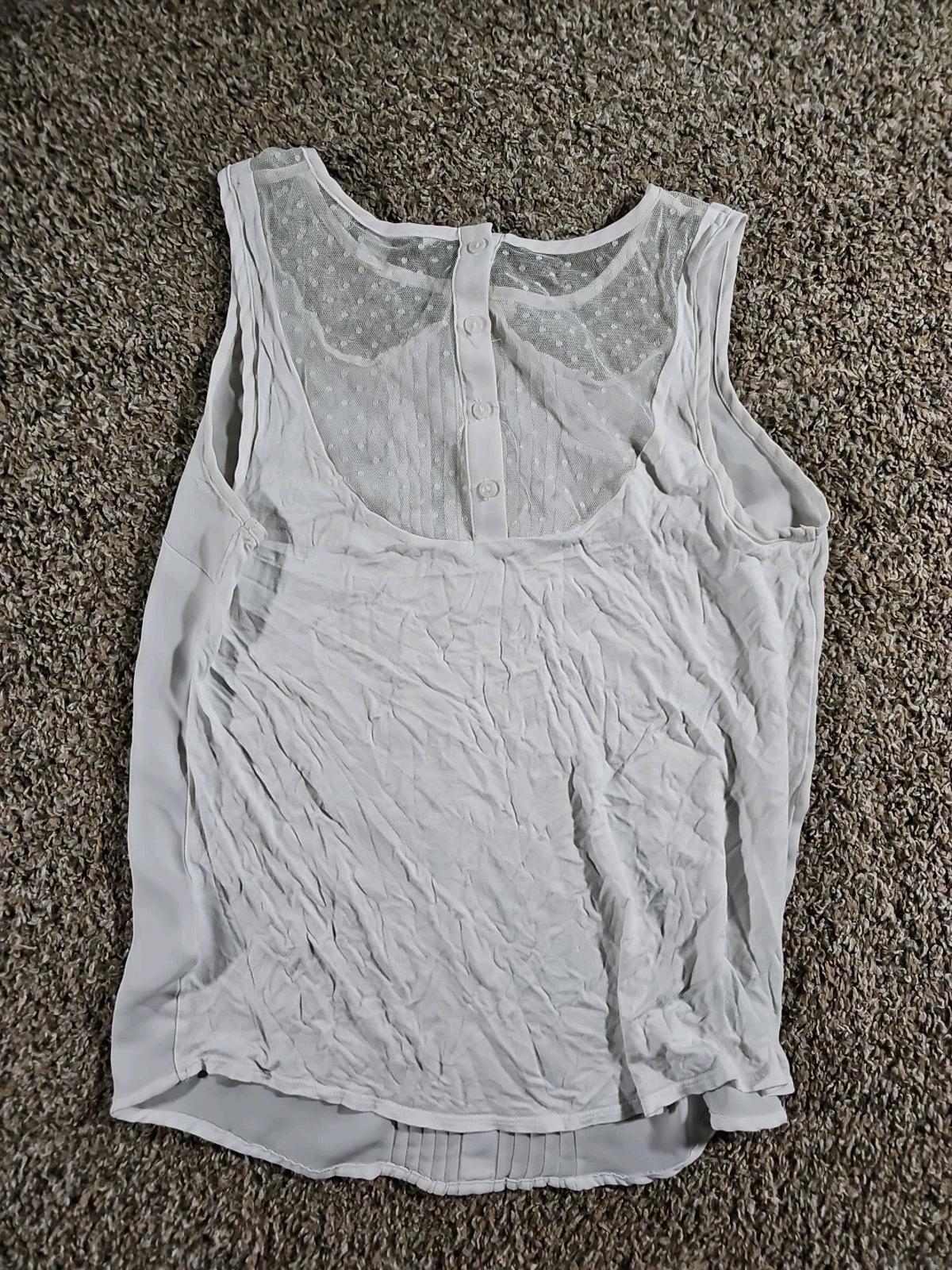 LC Lauren Conrad Sleeveless S Tank White