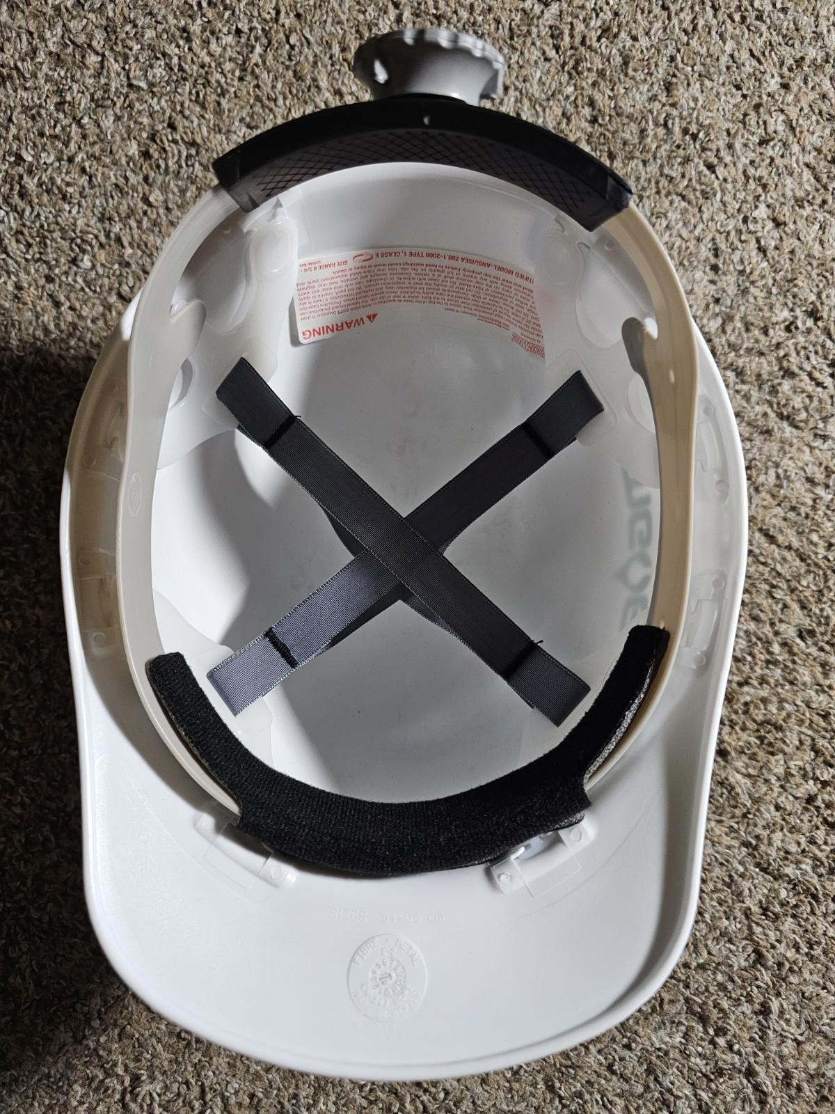 fibre metal by Honeywell MG&E utility hard hat helmet
