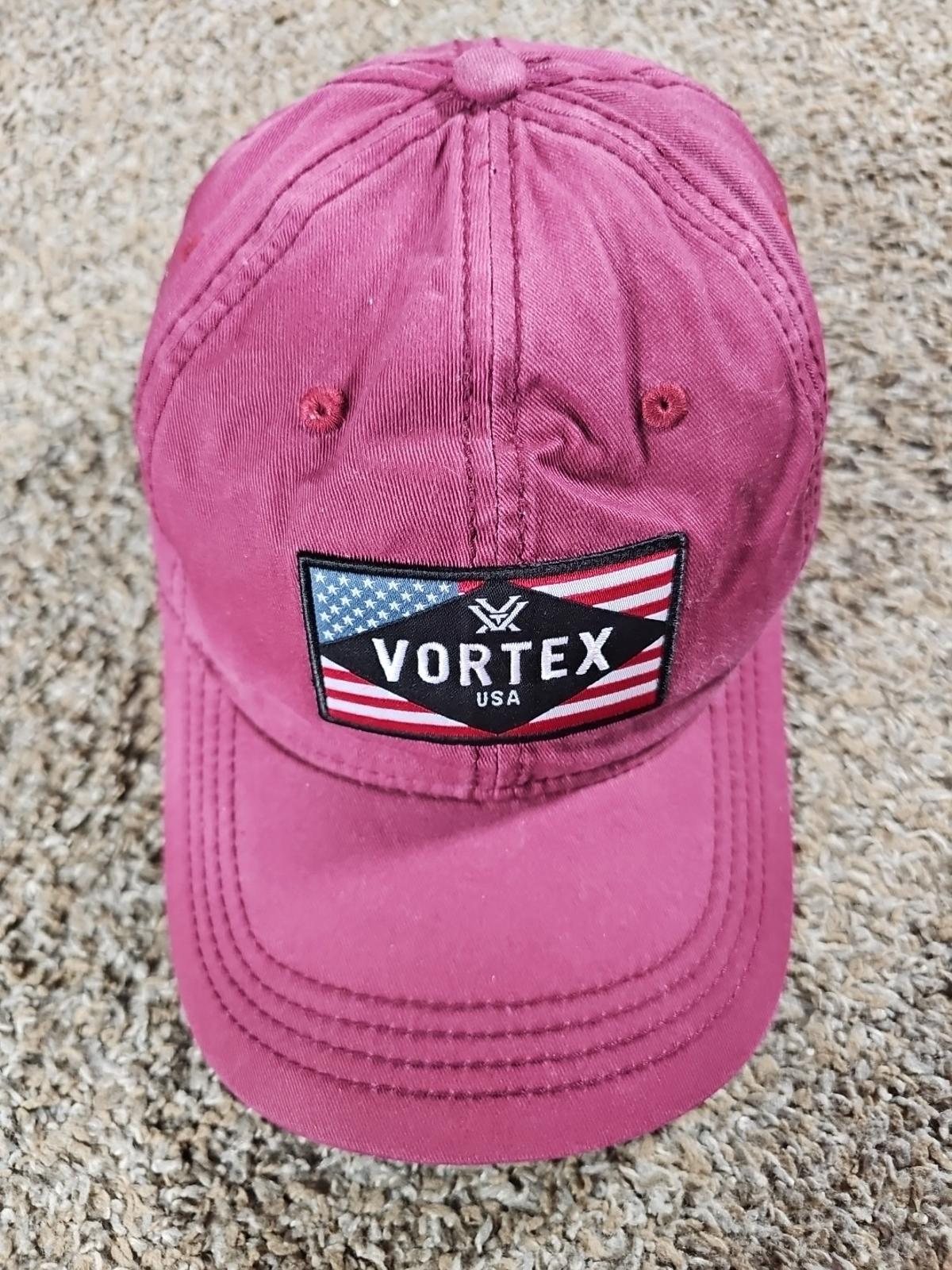 Vortex Optics Dad Flag USA Burgandy Wine Mens Strapback Hat