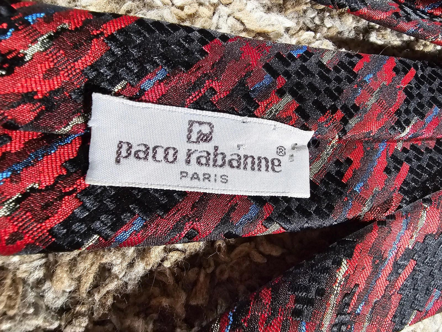 Paco Rabanne Paris Necktie Red Black