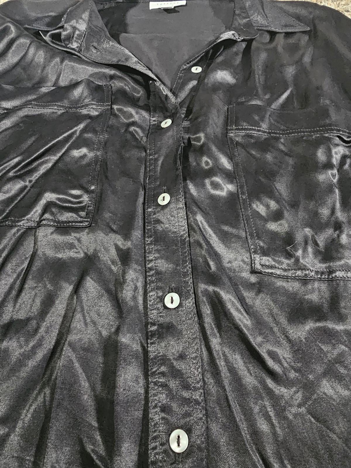 Topshop US10 Black Button up