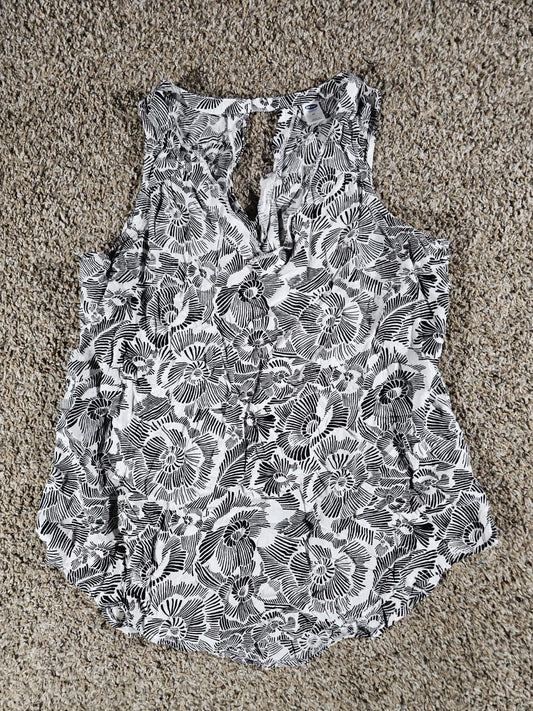 Old Navy Women's Blouse Tank Top Medium Black And White