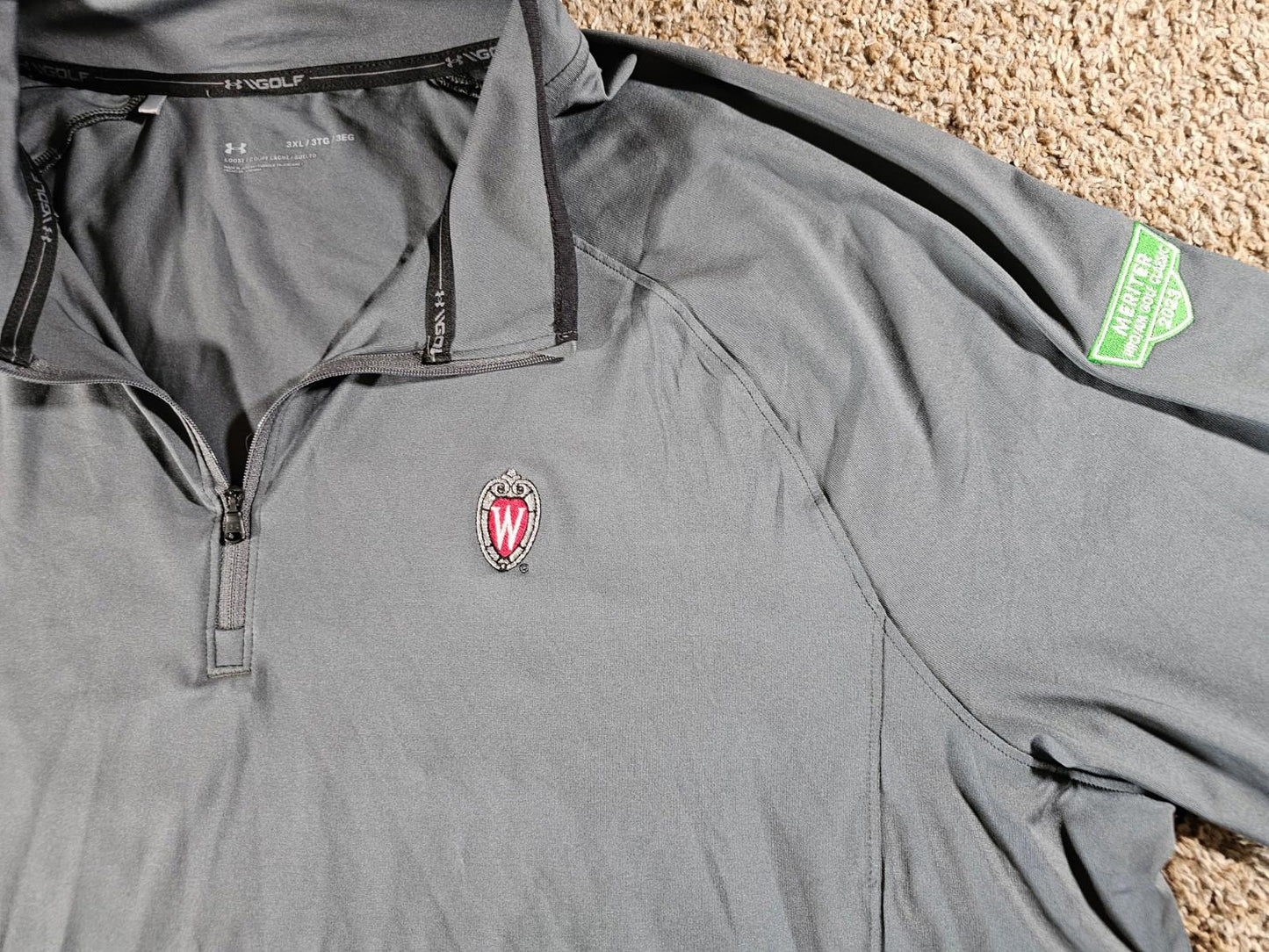 under armour golf 1/4 zip meriter pro/am golf classic 2023 jacket 3XL UW MADISON