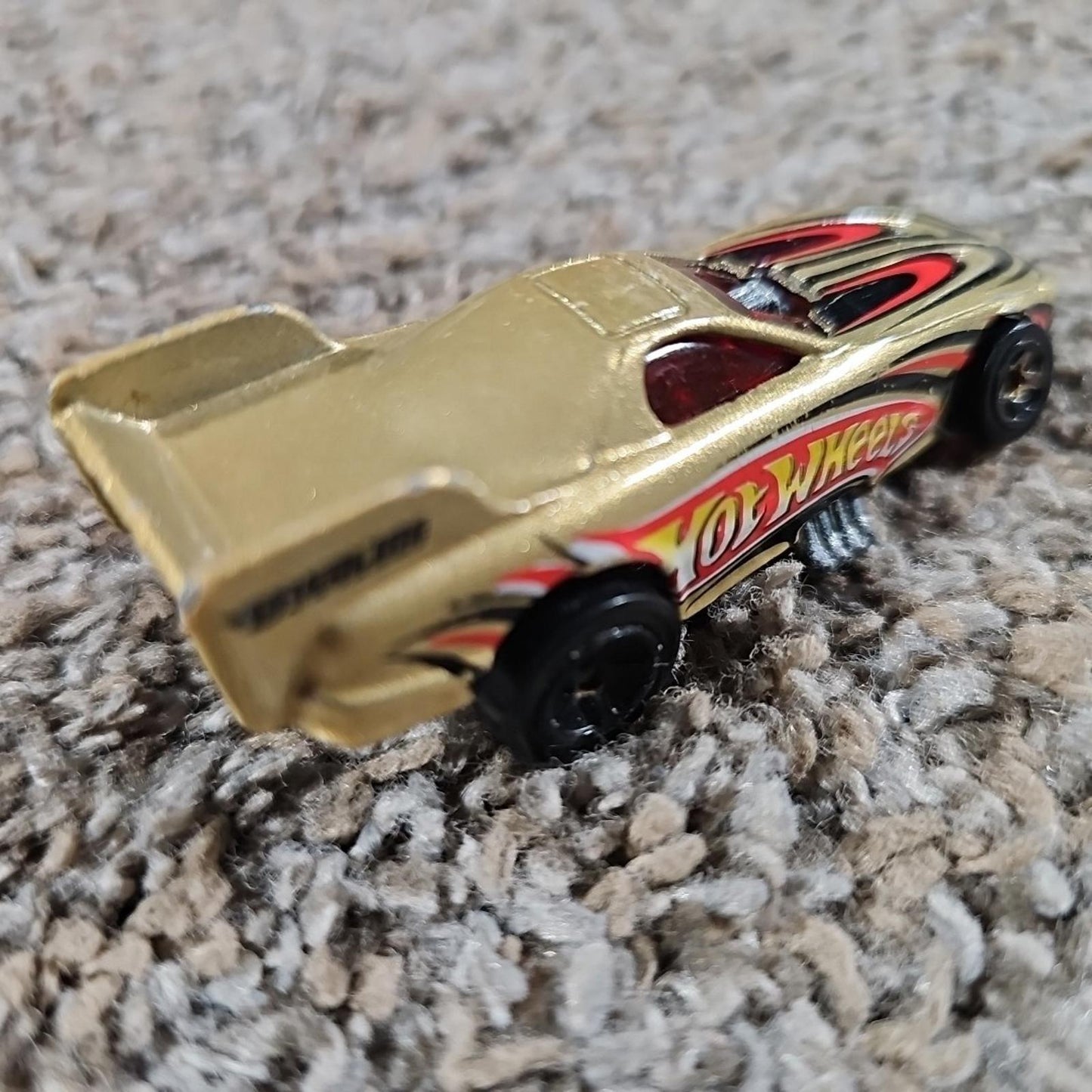 Gold Hot wheels Drag Racing Car Mattel 1977 Flip Up Hood