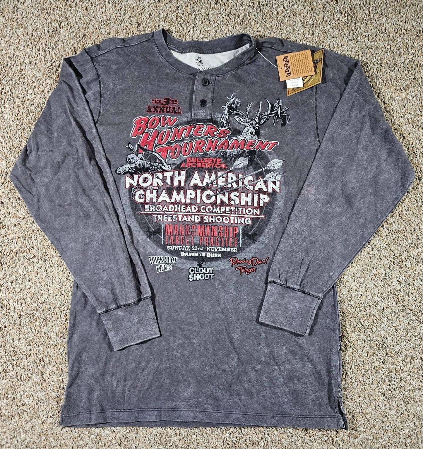 Legendary Whitetails Bow Hunters Tournament S Henley NWT NWD