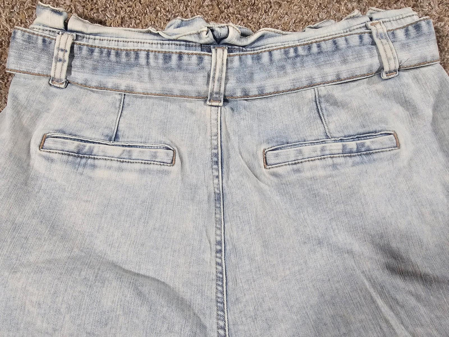 Express Shorts Shortie Super High Rise Belt Pockets 12 Cuffs