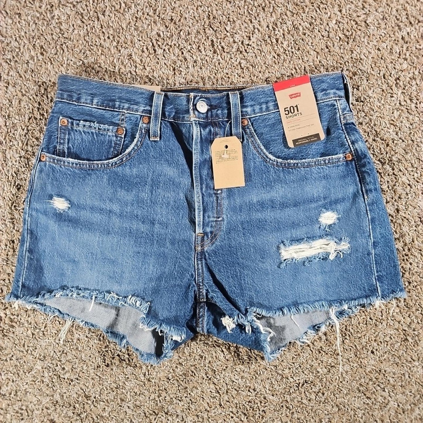NWT Levis 501 Denim Cutoff Shorts Sz 30