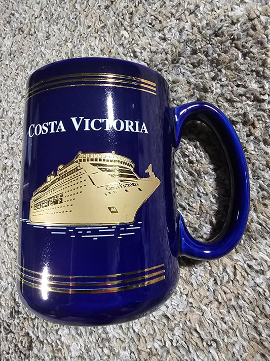 costa victoria coffee mug Blue & Gold