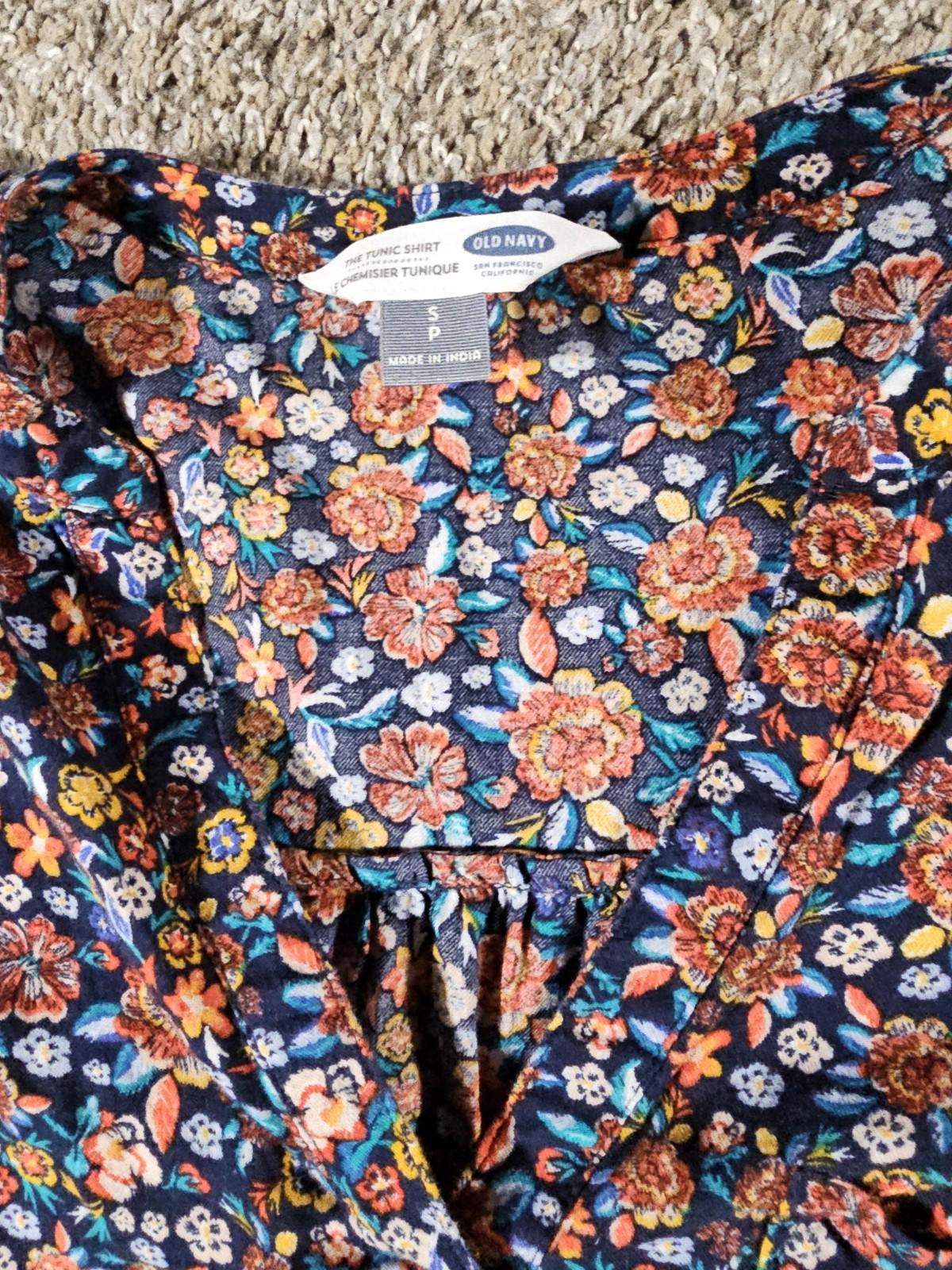 Old Navy Tunic Shirt Floral Lightweight Flowy M