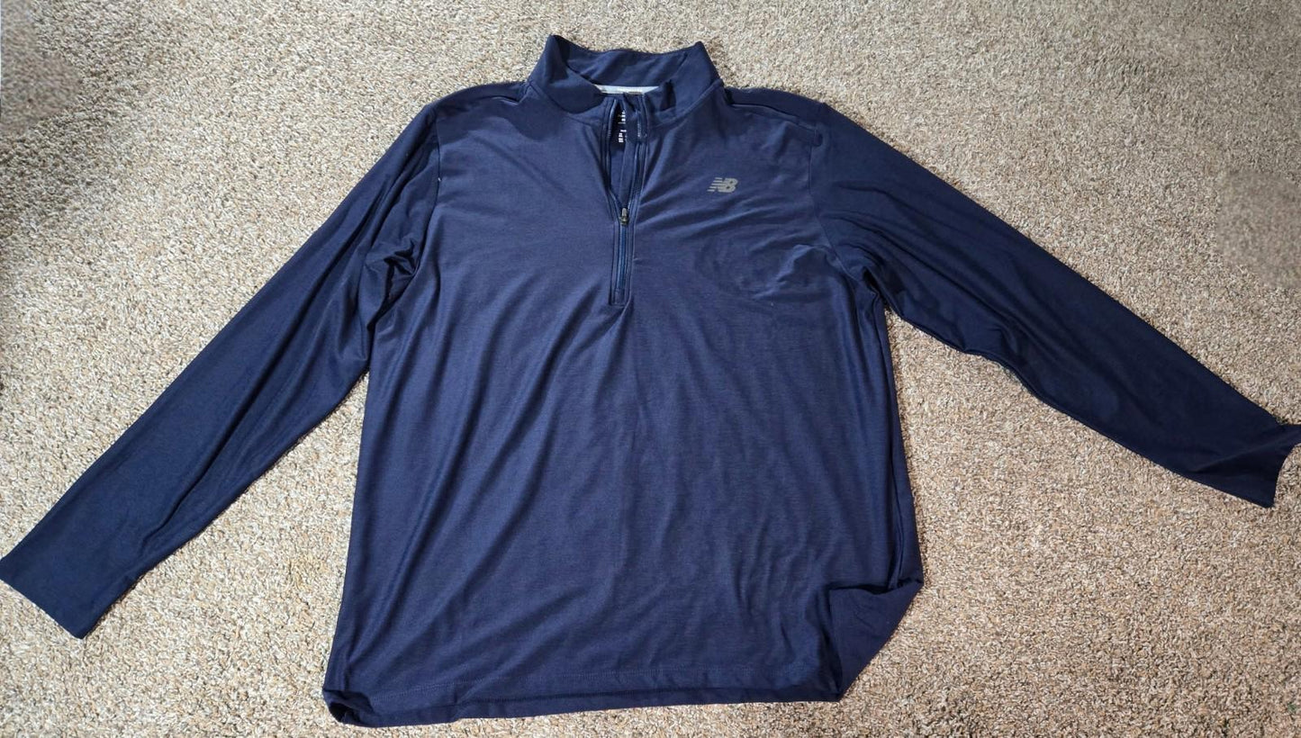New Balance Shirt Pullover 1/4 Zip Activewear Mens 2XL Blue