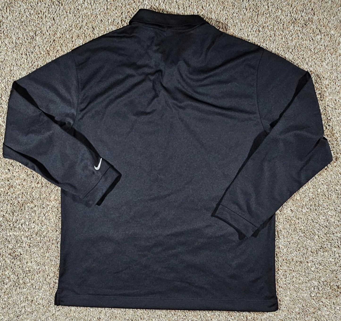 Nike Shirt Mens Large Black Polo Long Sleeve Golf Dri Fit
