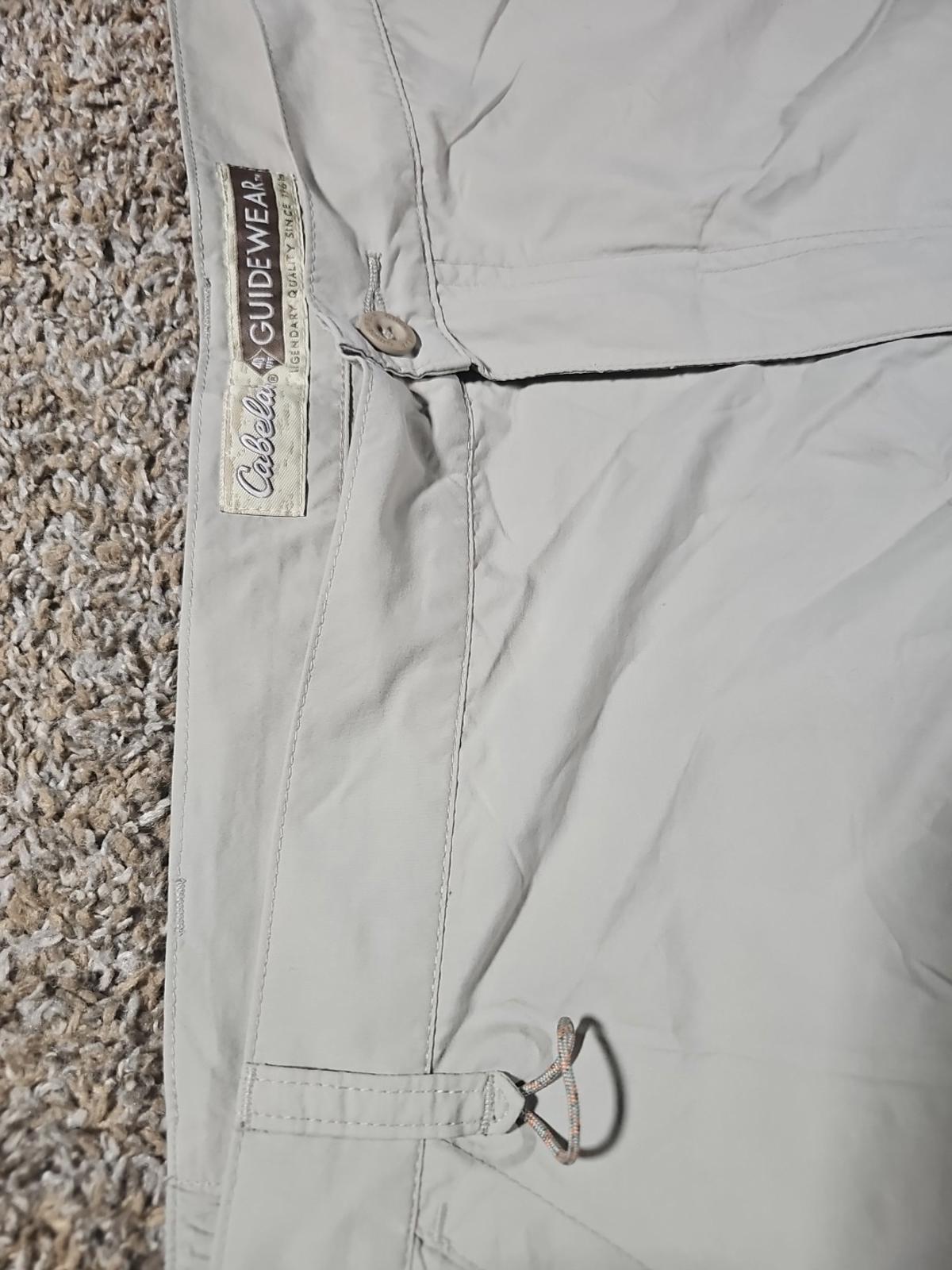 Cabelas GX II Convertible Hiking Pants to Shorts Mens SZ 3XL Nylon Beige UPF40