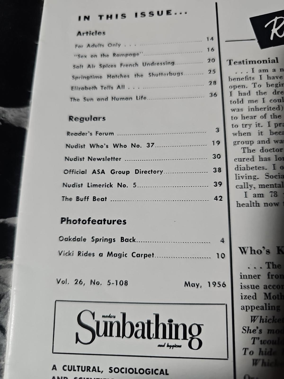 Vintage modern sunbathing May 1956 magazine