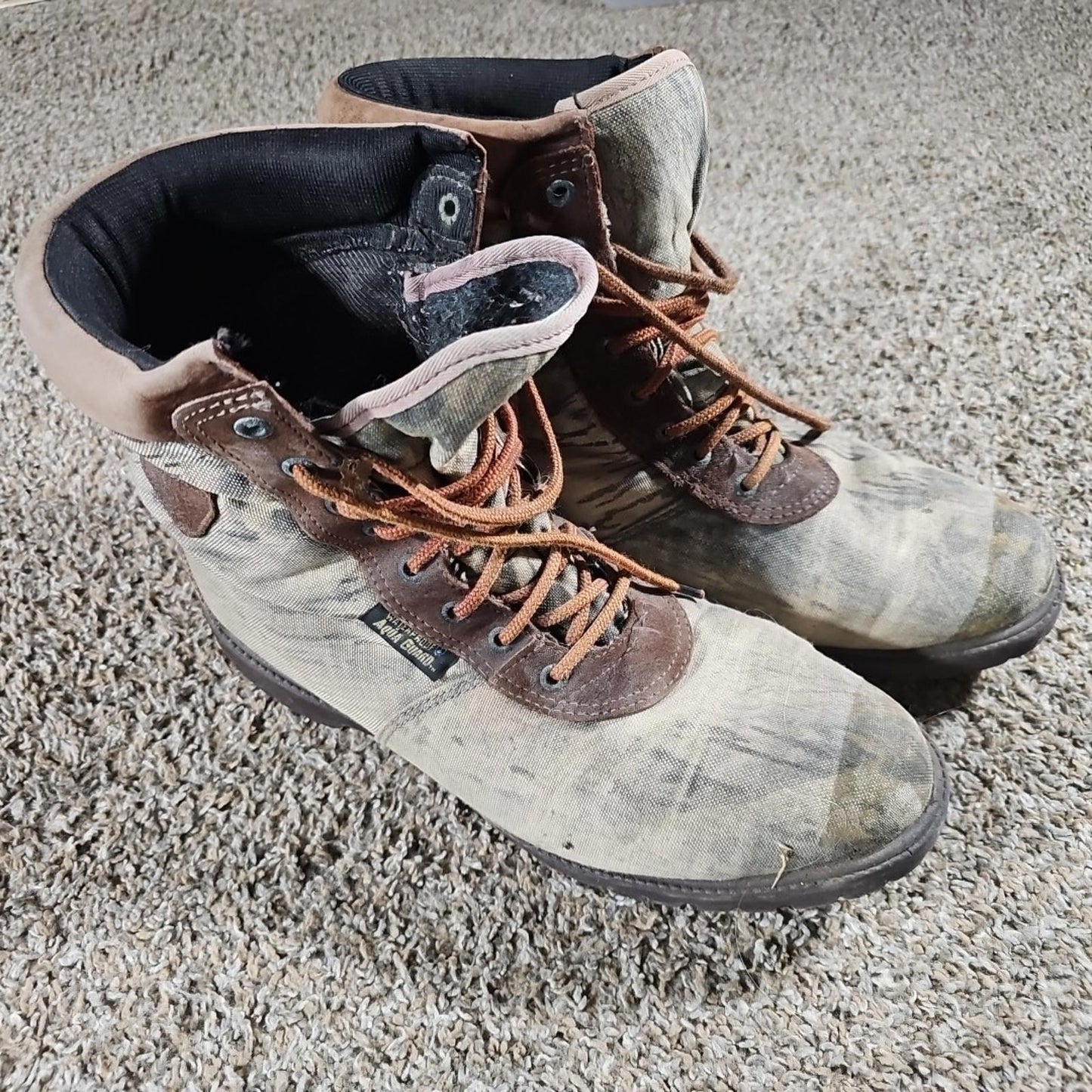 Wild Wolf Rocky Camo Pattern Boots 13W Thinsulate Aqua Guard